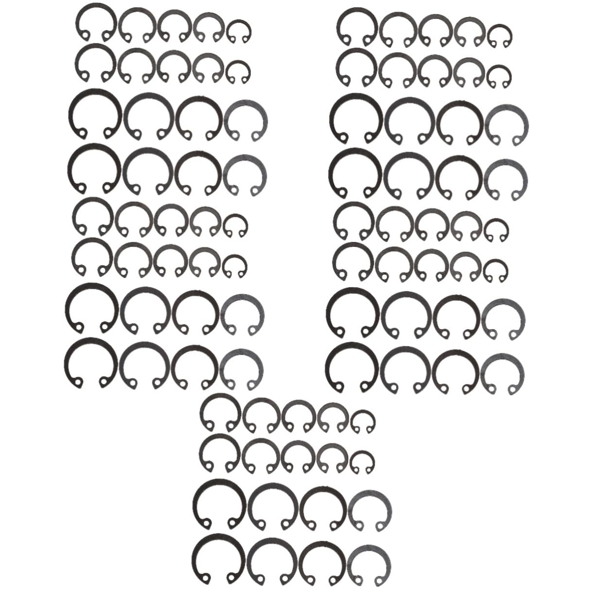 Luxshiny 5 Sets Diy Essential External Retaining Snap Ring Set Snap Clip Assortment for Repair Maintenance