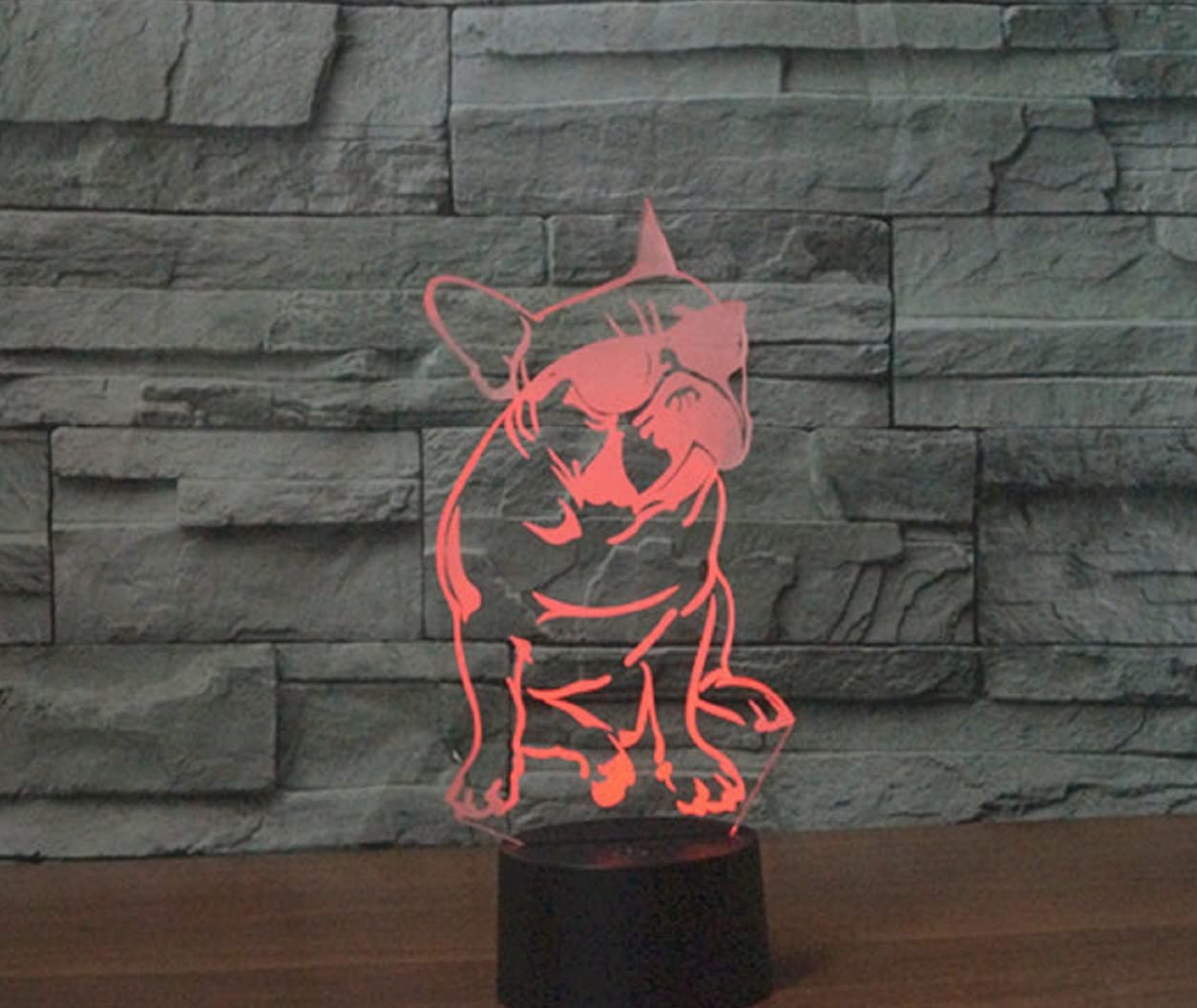 Bulldog francese Lampada da tavolo 3D Telecomando o tocco Contol LED Illuminazione notturna notturna per cani regalo di compleanno colorato USB