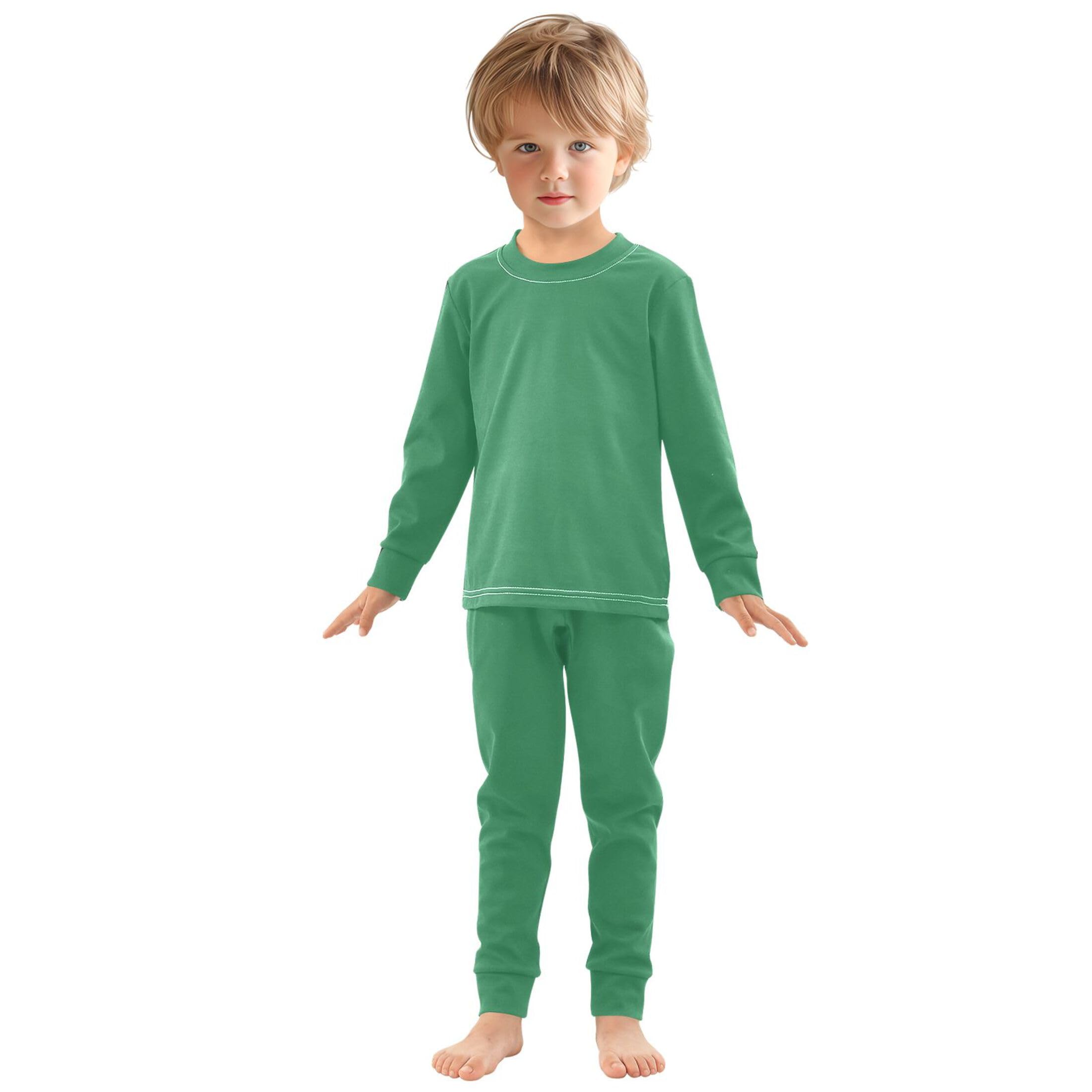 Sea Green Long Sleeve Pajamas Set Sleepwear Jammies 2pcs Set Pjs Sea Green 02