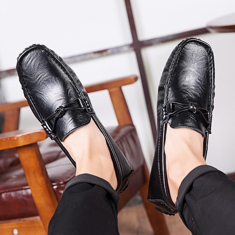 Mens Loafers Shoe Square Toe PU Leather with Tassel Driving Style Loafer Anti-Slip Flexible Lightweight Party Prom Slip-on4