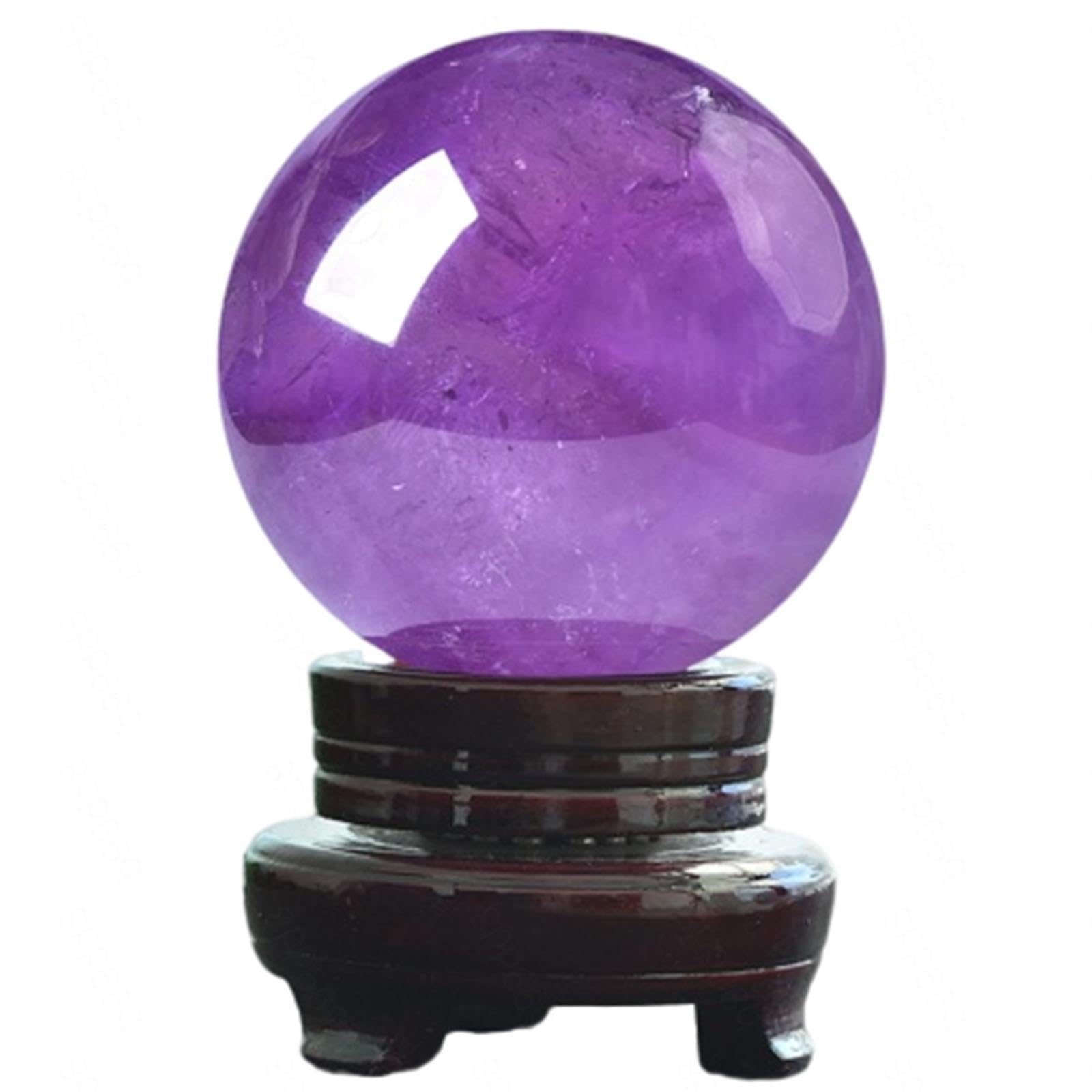 DPURPIWADY Purple Stone Amethyst Quartz Sphere Pretty Crystal Ball Collection Decoration Gift for Home, ball-45mm