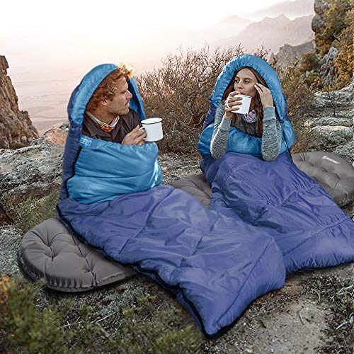 Bessport Saco de dormir 3 estações 4,4 °C/5 ℃ Saco de dormir leve repelente de água para uso externo