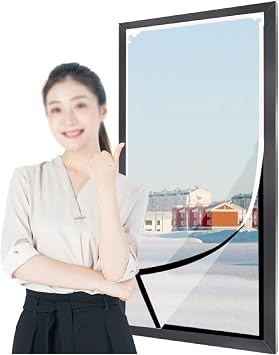 Insulating Film For Windows,Transparent Window Insulation Film, Powerful Magnetic Band Window Sticker Windproof PVC Tarpaulin Keep Warm Plastic Flakes