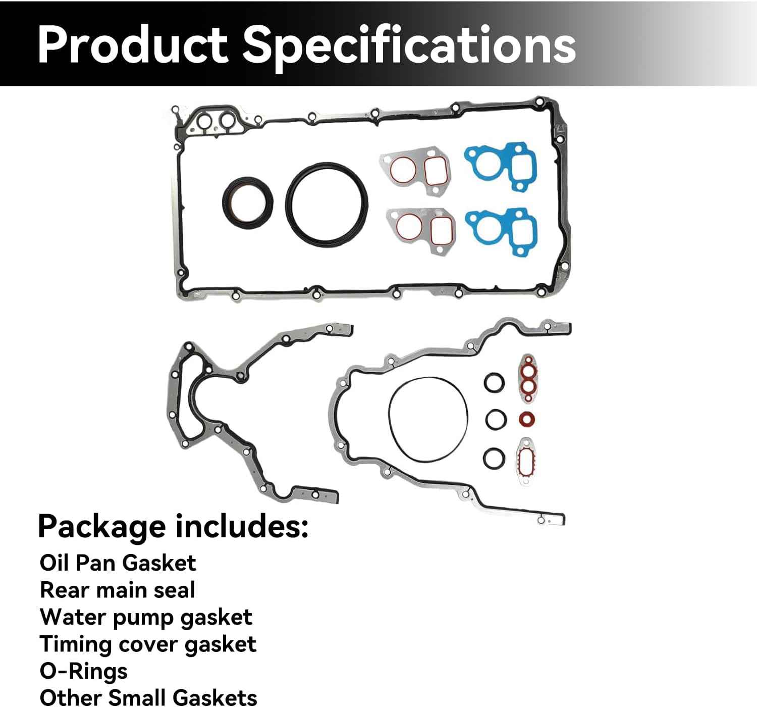 Engine Conversion Lower Gasket Set Fit for Chevrolet Buick Hummer GMC Pontiac 4.8L 5.3L 5.7L 6.0L 6.2L LS1 LS2 LS3 LS4 LS5 LS6 CS5975A CS9284