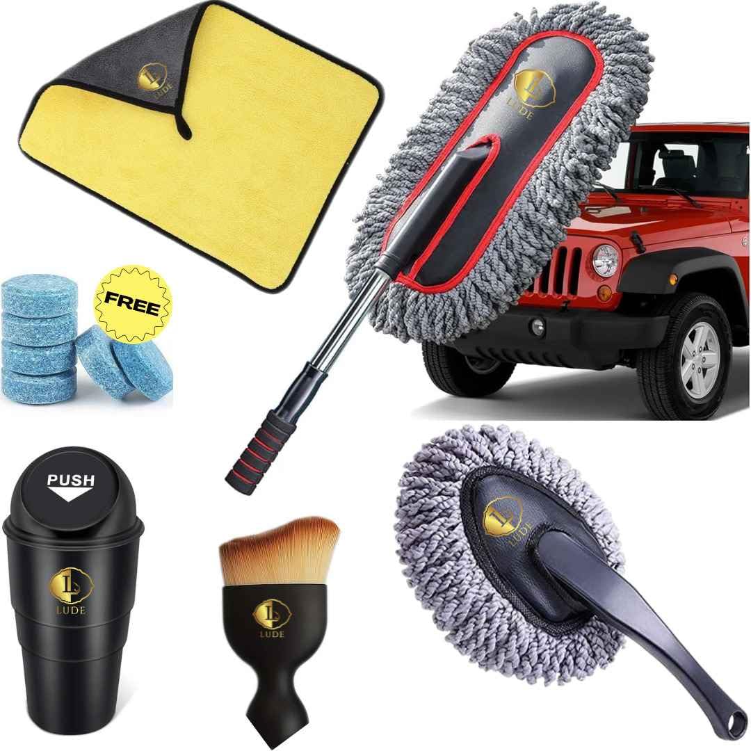 LUDE 10 PCs Microfiber Car Duster Kit with Accessories, Car Interior and Exterior Cleaning Brush Set| Mini Dustbin and Scratch Free 800 GSM Microfiber Cloth for SUVs| Glass Cleaner Tablets (B0DCGHDZ6Y) Amazon Price History, Amazon Price Tracker