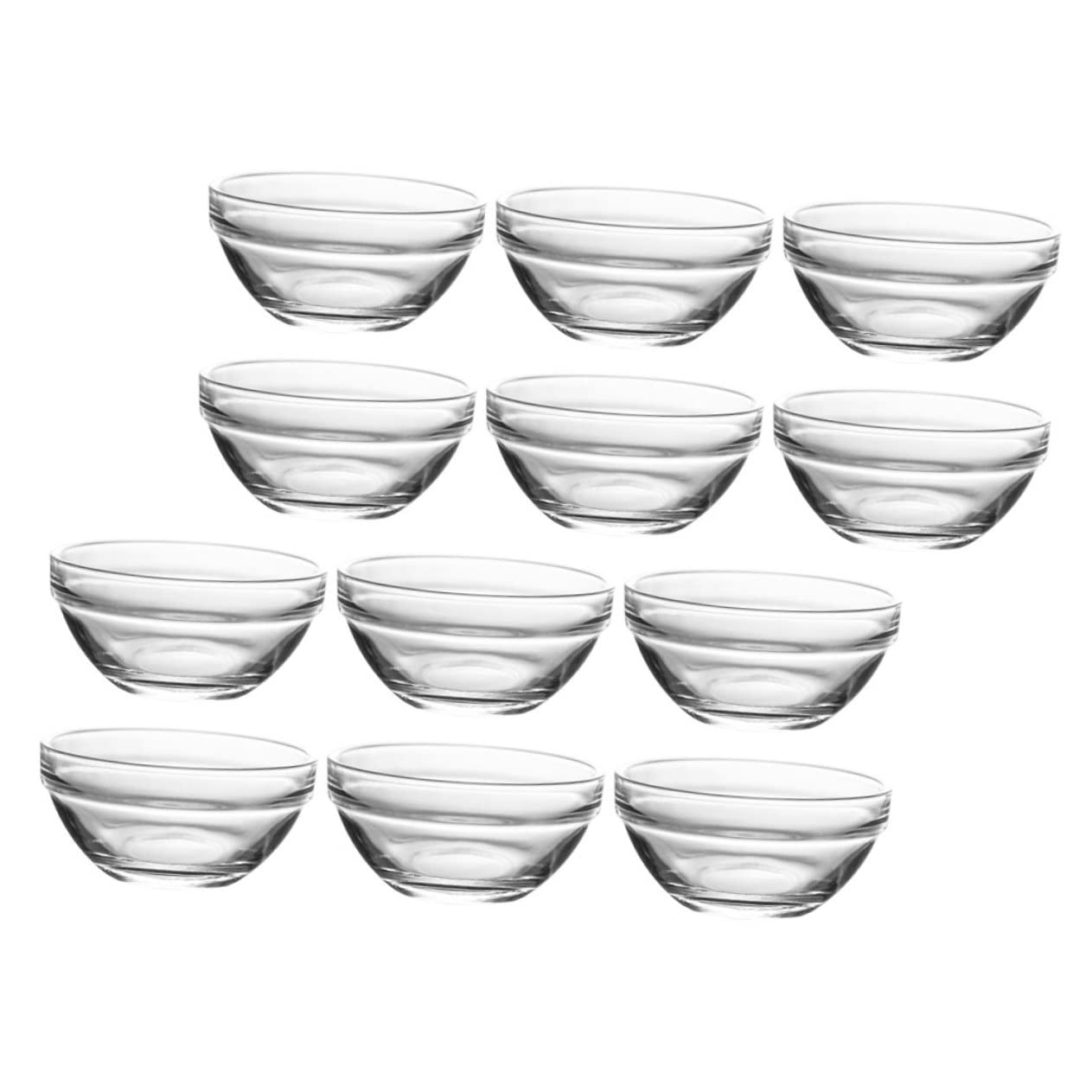 HEMOTON 24 Piezas De Cuencos Para Aperitivos Mini Aperitivos Mini Contenedores Moldes Pequeños Cuencos De Cristal Cuencos De Medición Cuencos De Postre De Preparación Soporte Para