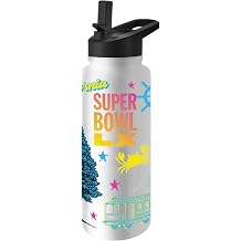 FANMATS Super Bowl 60 34 oz Quencher Water Bottle Built-In Straw, Official Super Bowl 60 Logo - Great Gift & Collectible