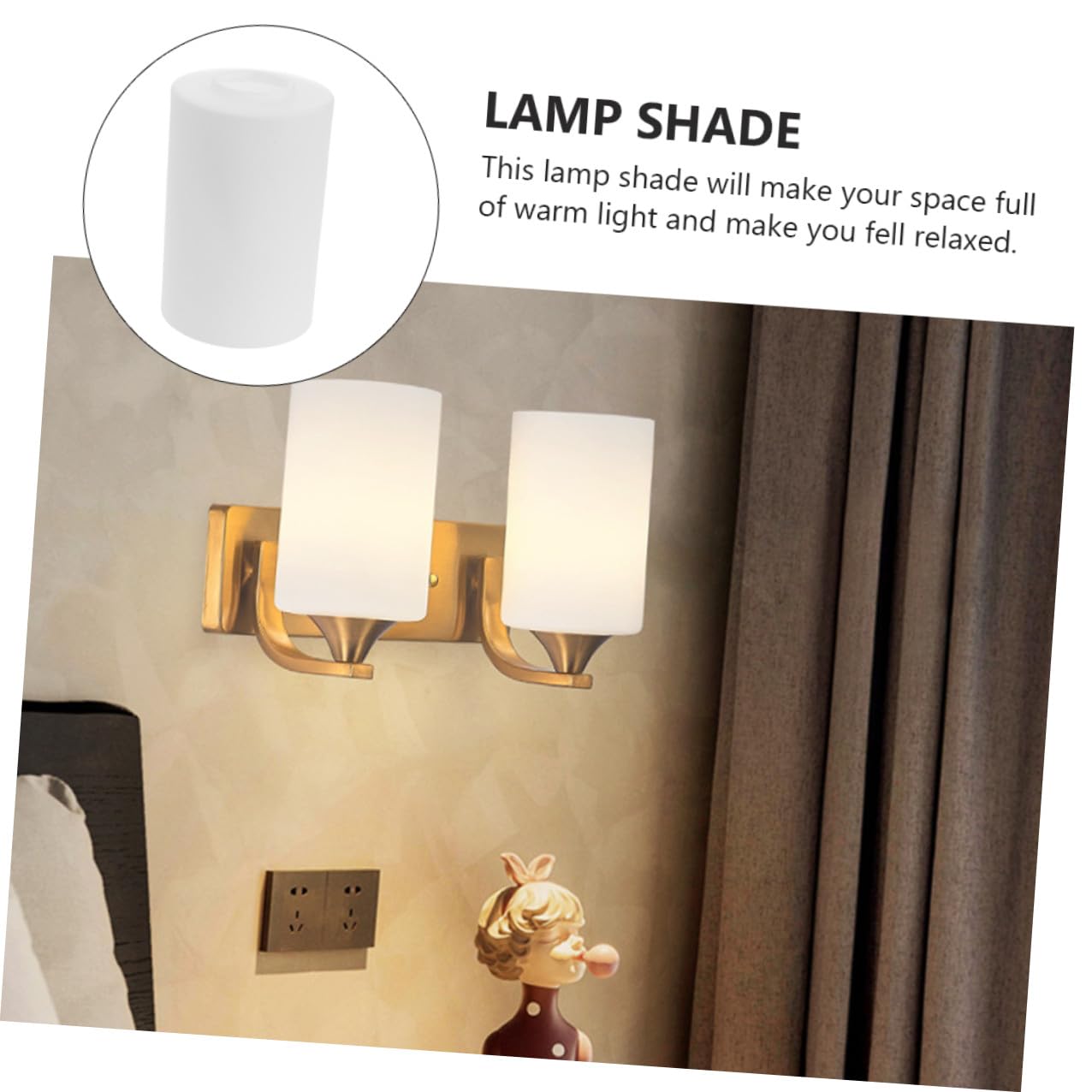 DOITOOL Paralume senza Sbavature Cilindrico E27 in Vetro Bianco 2 Pezzi per Lampadario Pendente Moderno per Luce a Soffitto e Parete