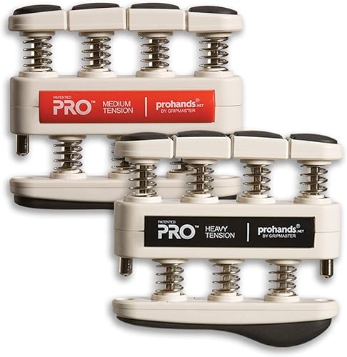 Miniatura 11 de Prohands PRO Ejercicio de Mano, Ejercitador de Dedos (Fortalecedor de Agarre de Mano), con Resorte, Sistema de Pistón de Dedos, Aislamiento y Gris -