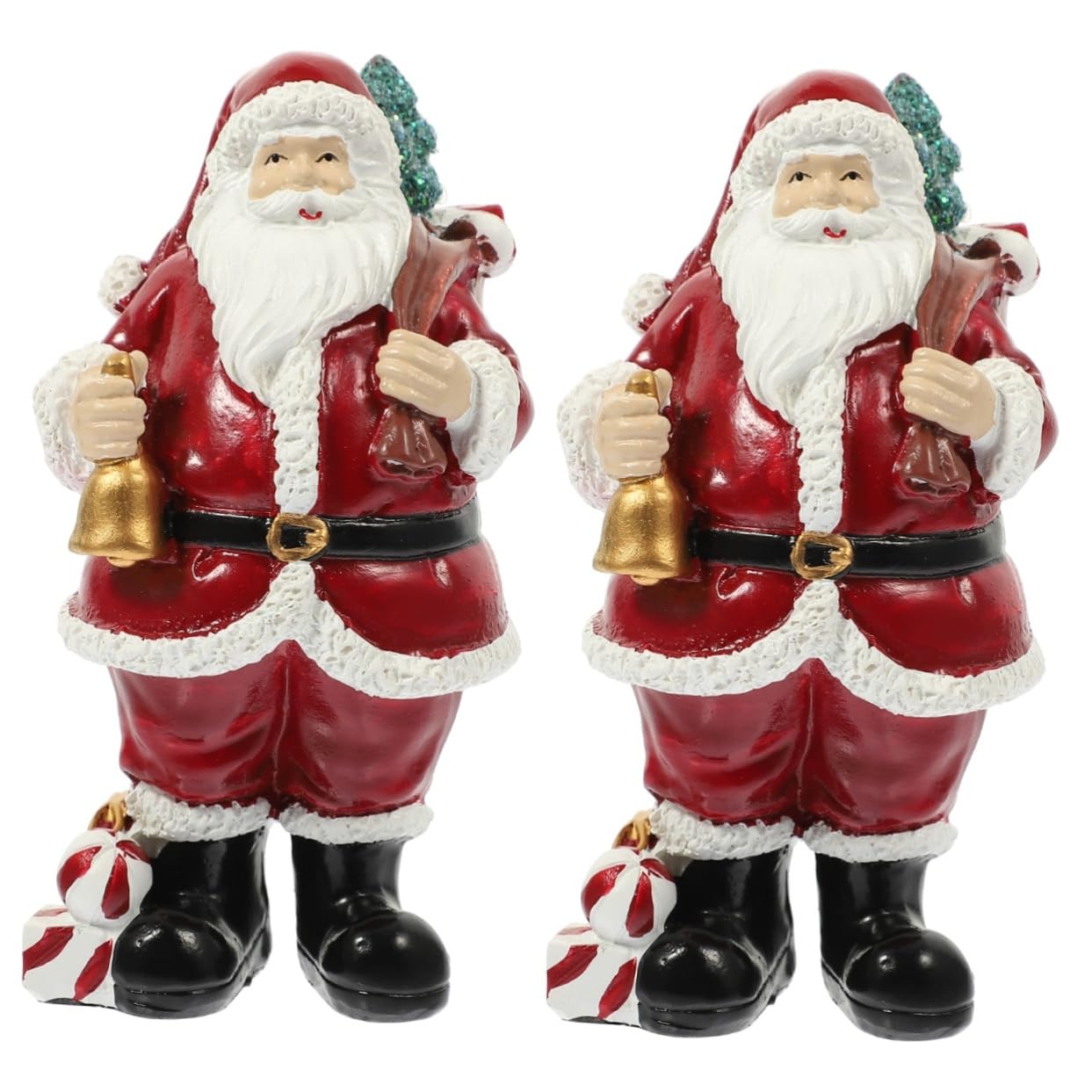 PRETYZOOM 2 Statuette Di Babbo Natale in Piedi in Resina Artigianali Per Ufficio E Scrivania