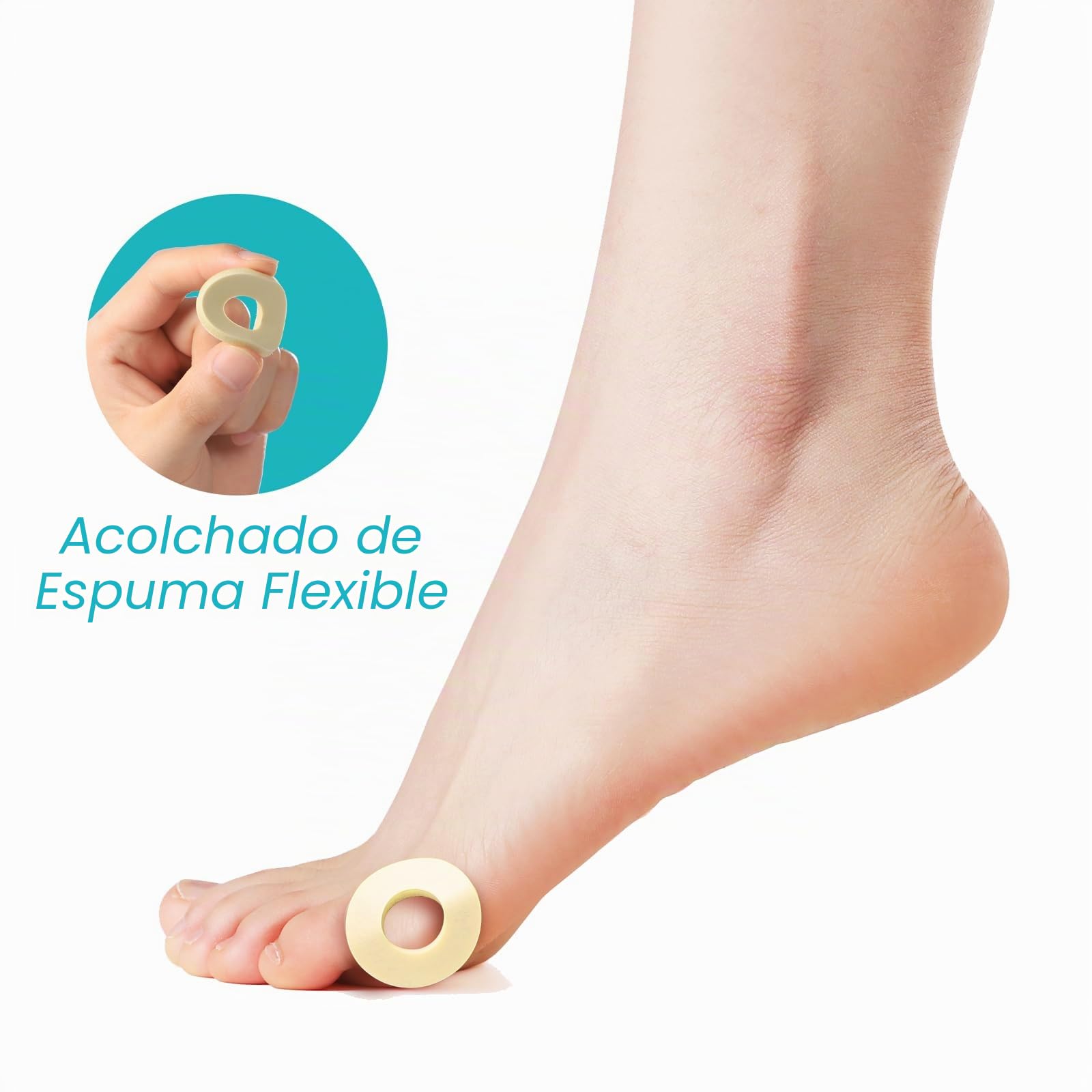 Promifun Protectores Plantares - Alivio de la Presión y Rozaduras para Callos y Ampollas - 32 Parches de Espuma Redondos - Comodidad que Acompaña tu Día - Beige