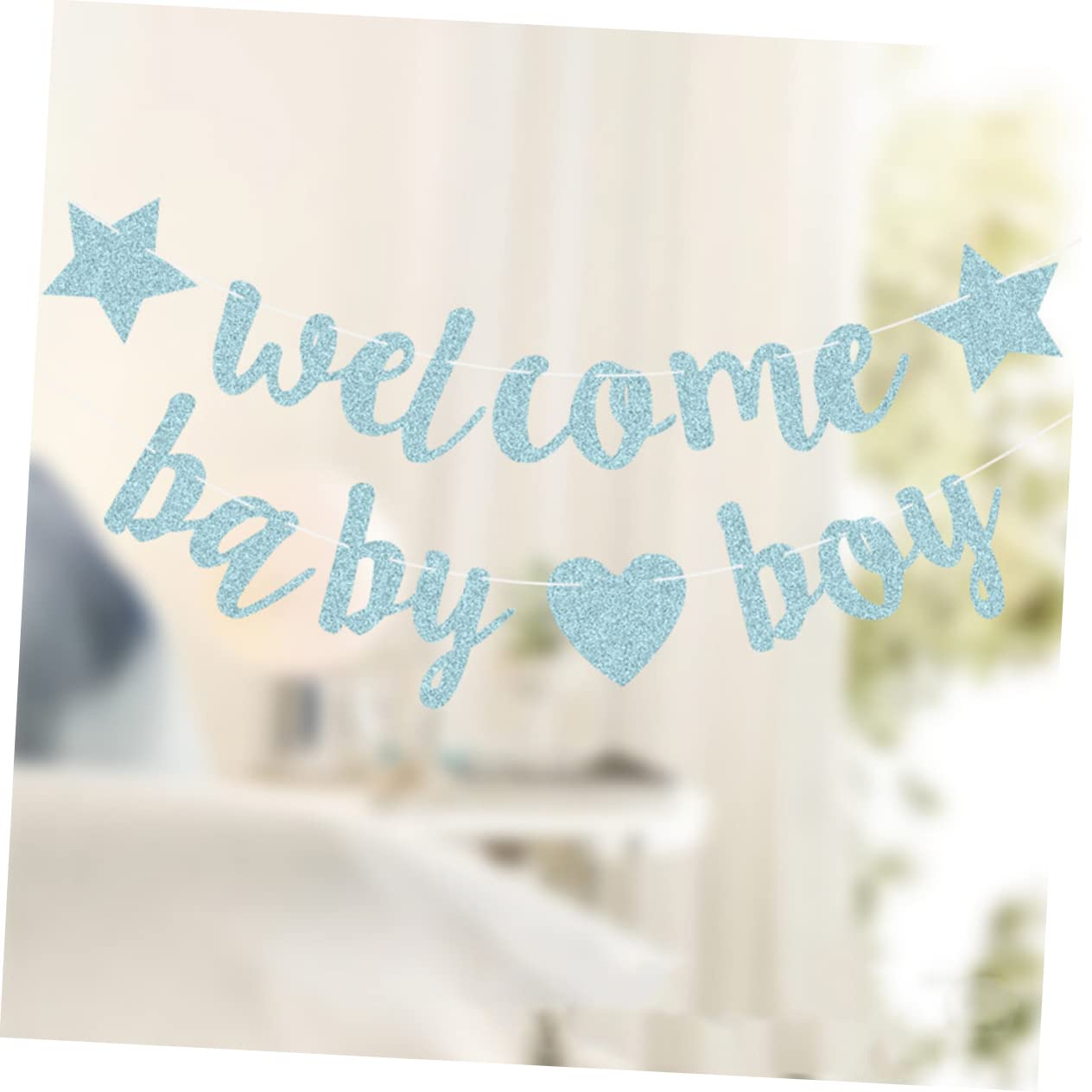 Cabilock 4 Pezzi Baby Shower Banner Gender Reveal Birthday Celebration Flag Wall Hanging Decorations