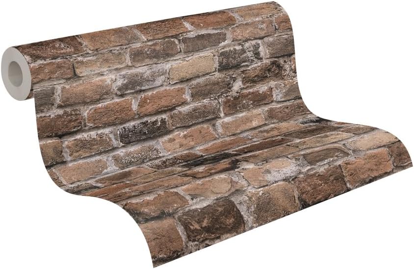 A.S. Création Wallpaper Industrial Design - Brown - Brick Wallpaper 395.99in x 20.87in Made in Germany - 388142