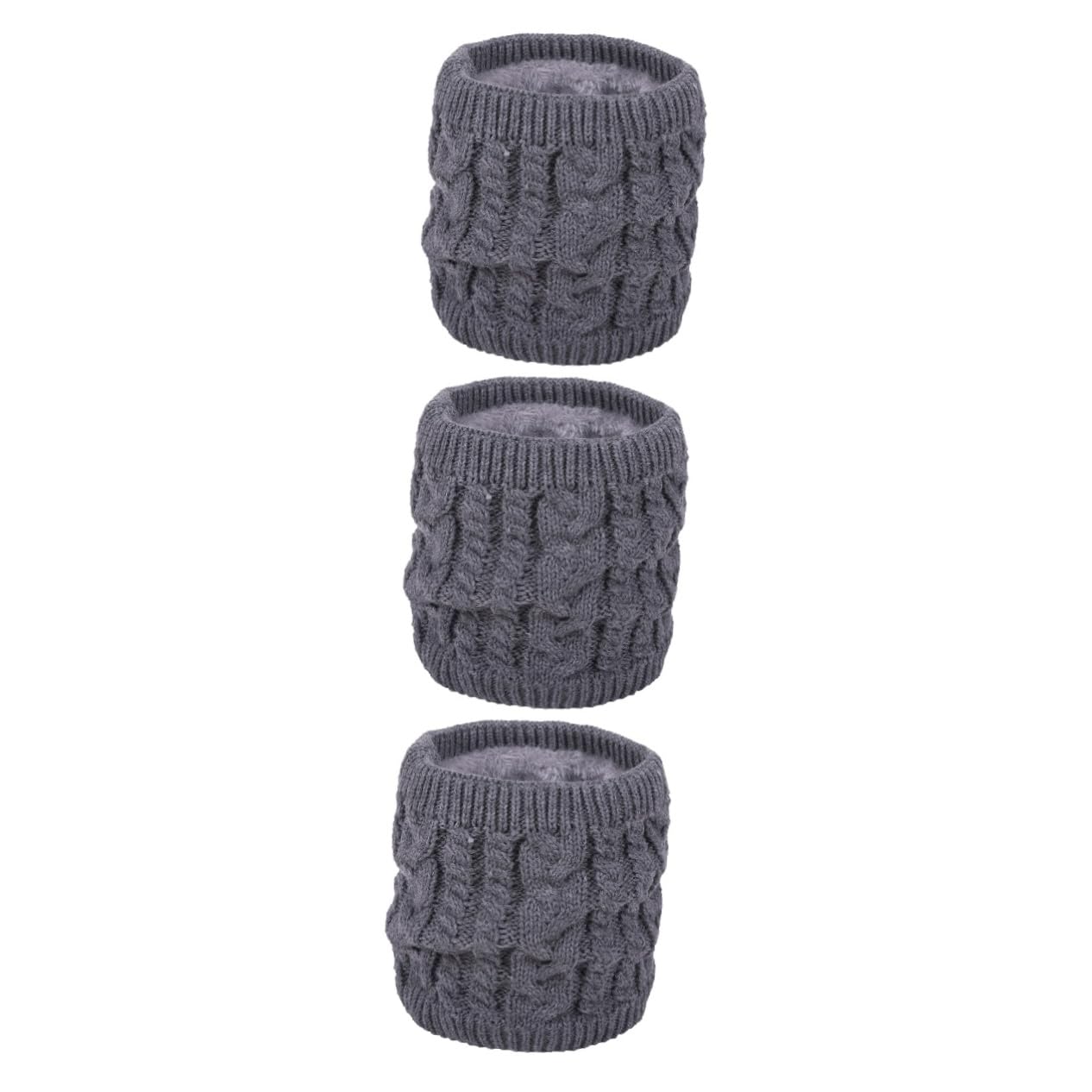 3pièces Écharpe Tricotée Avec Doublure Fleece Pour Femme Chaud Et Stylé Hiver Foncé