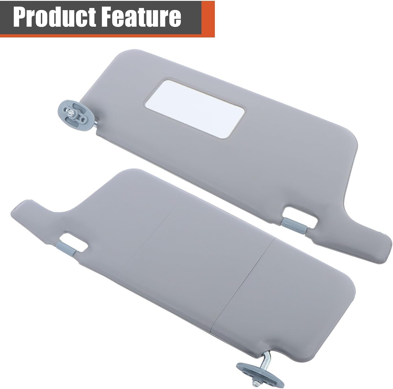 labwork Gray Interior Sun Visor Driver and Passenger Side with Mirror Replacement for Honda Civic 1996-2001
