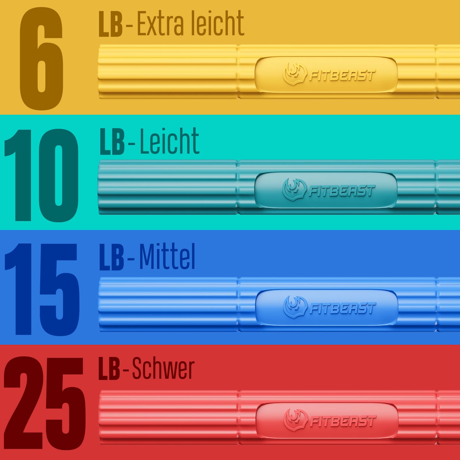 FitBeast Flex Therapy Bar, Tennisarm Therapie Bar - Ideal zur Linderung von Sehnenscheidenentzündungsschmerzen & Verbesserung der Griffkraft, Fitness Widerstandsstange für Golfer Ellenbogen
