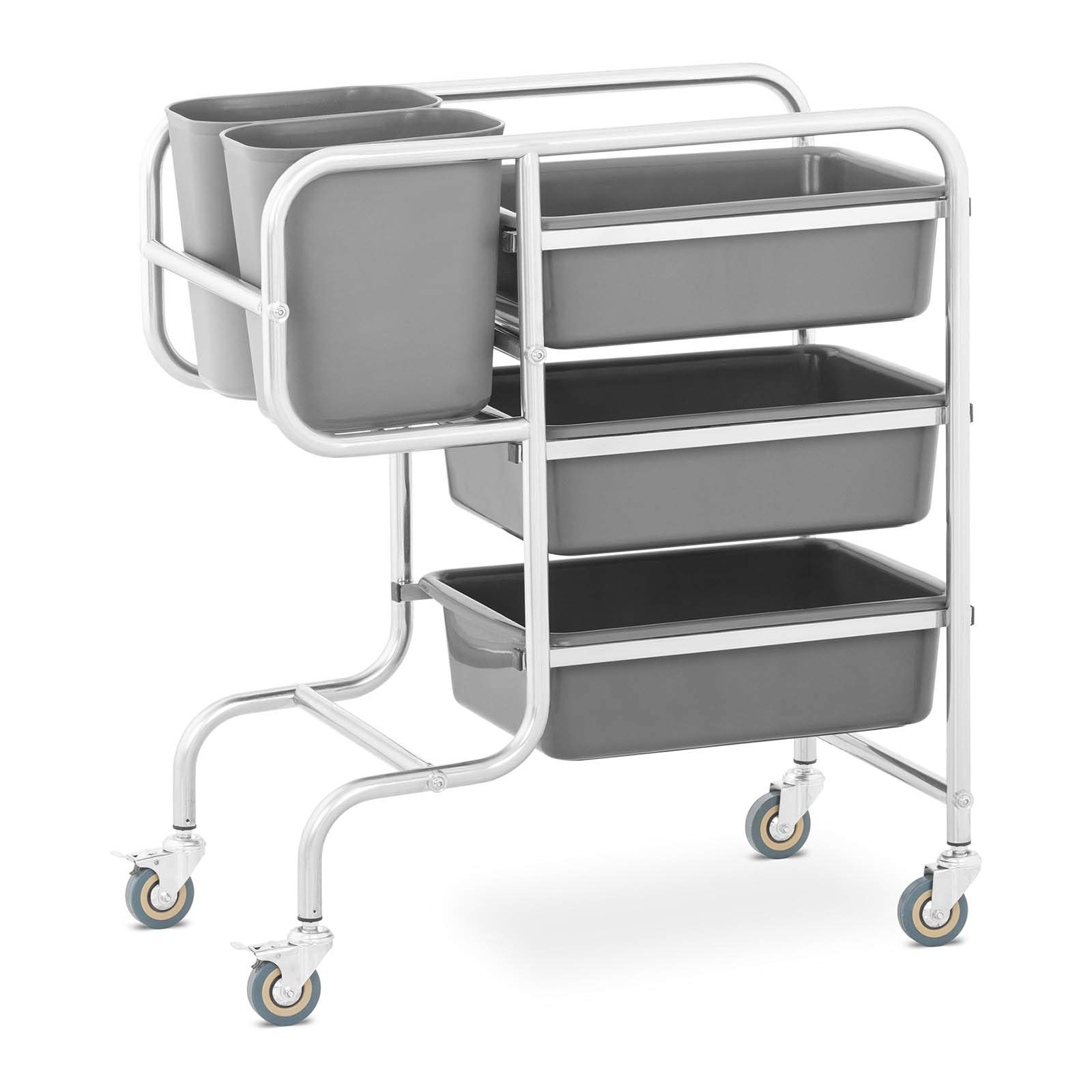 Buy Royal Catering Stainless Steel Bus Cart Service Trolley With 3 Bus