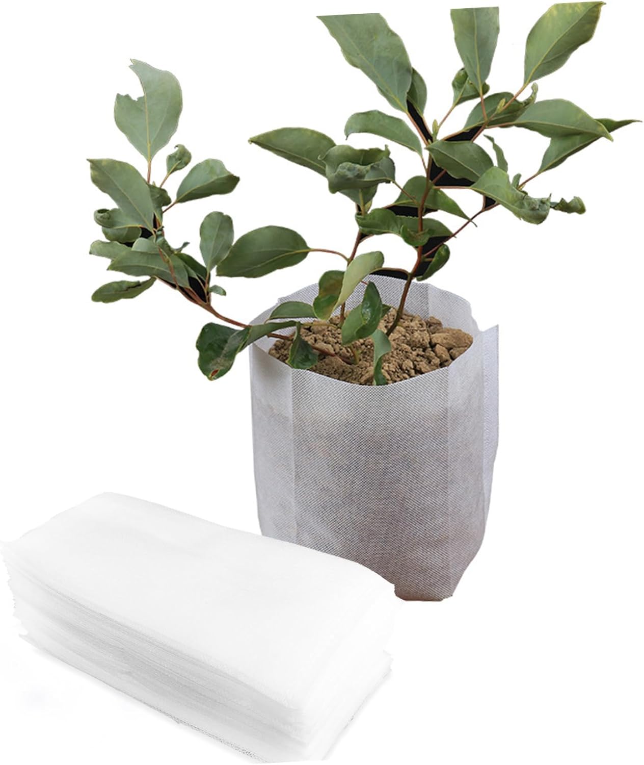 400pcs Non-Woven Plant Growing Bags Nursery Bags for Vegetables and Flowers Before Filling for and Greenhouses
