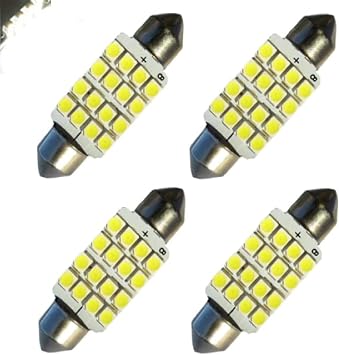 britelites 4x 39mm 1.54" 16-SMD White LED Dome Map Door Trunk Light Bulb 6418, 6423 6451 6461 6475 6476, DE3423, DE3425