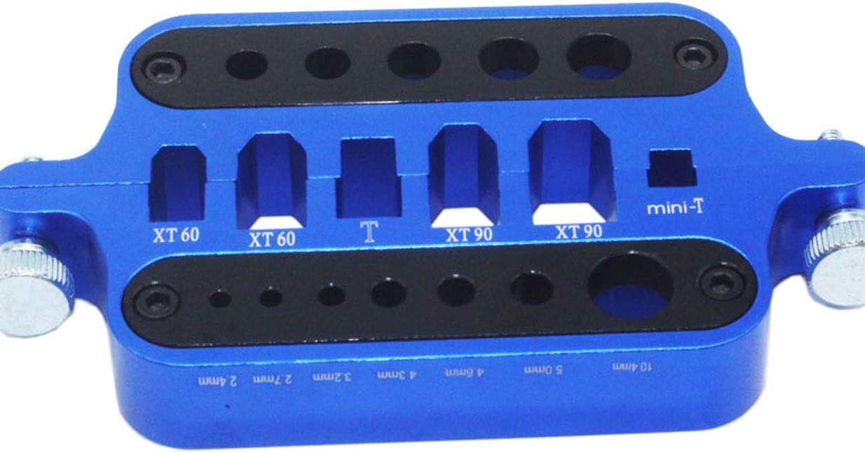 ShareGoo Aluminum Welding Soldering Insulate Station Jig RC Tools for XT60 XT90 T Plug Banana Plug Connector,Blue