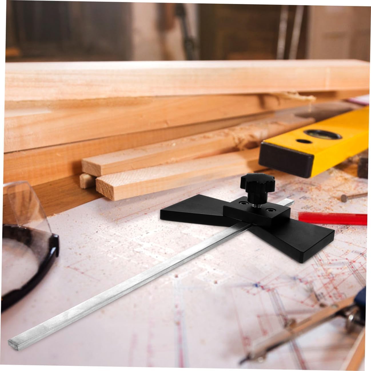 Center Finder Woodworking Scriber Gauge Precise Center Positioning Tool for Carpentry Marking and Crafting Measurements