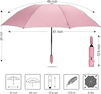 Vista 46 de LANBRELLA Paraguas plegable inverso compacto paraguas de viaje a prueba de viento automático Negro