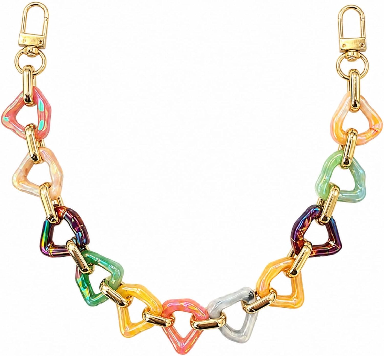 Purse Chain for Handbags, Colorful Heart Bag Charm