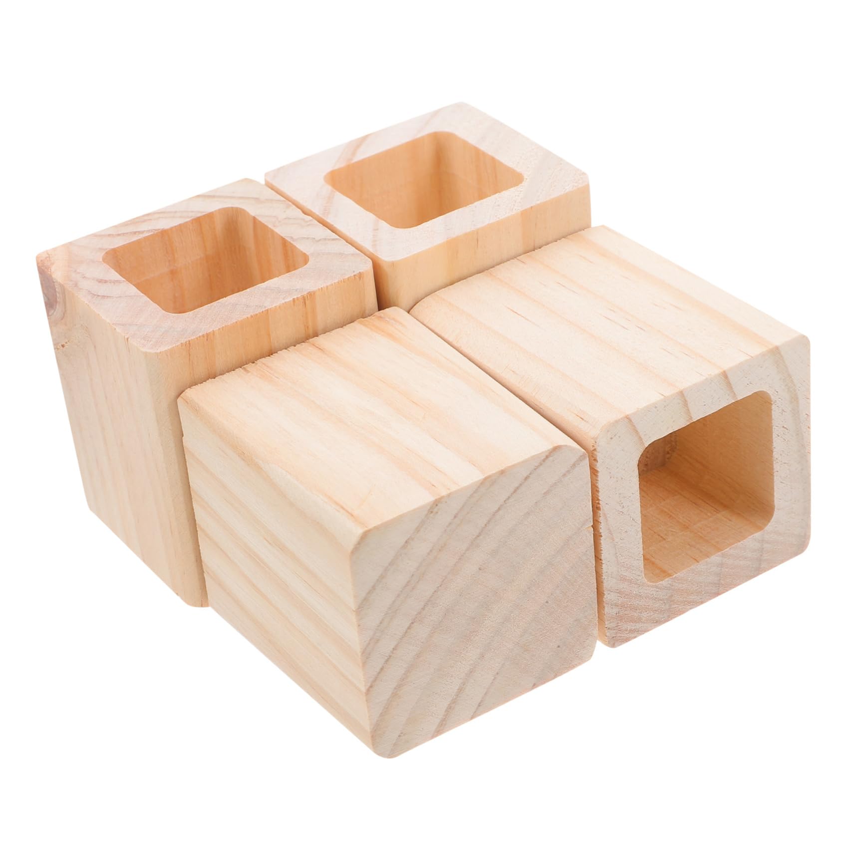 POPETPOP 4pcs Wooden Furniture Risers Sturdy Bed and Couch Leg Elevators Enhance Height for Better Access and Storage for Sofas Beds Dining