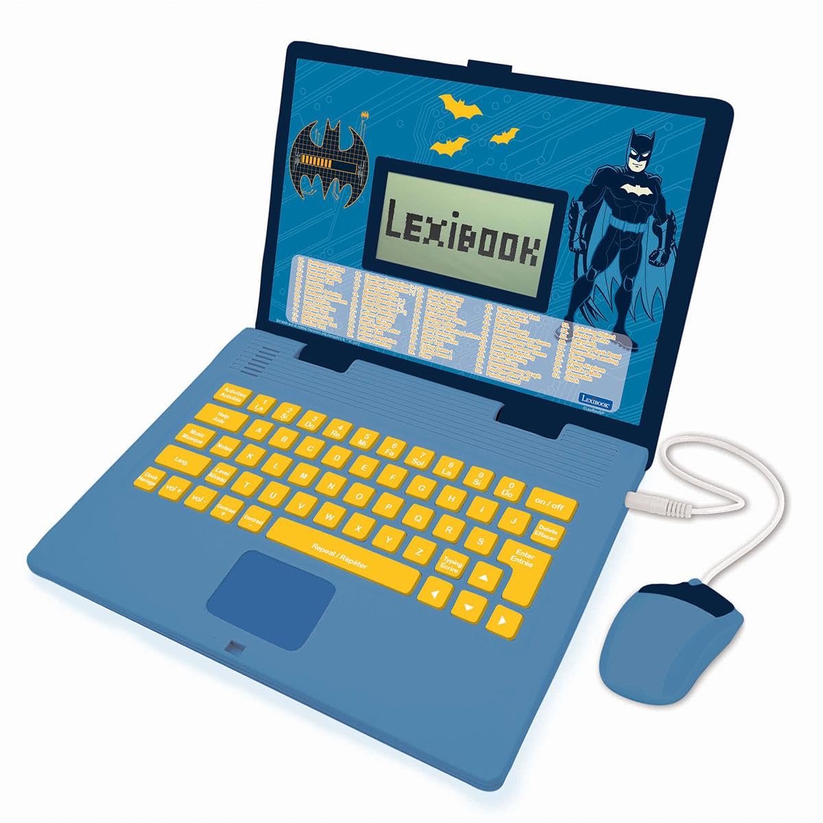 Lexibook - Batman - Computer Educativo Bilingue Francese/Inglese - 124 Attività per Imparare Lingue, Matematica, Logica, Divertimento e Giocare Pianoforte - JC598BATi1LXB