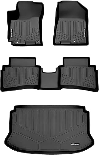 Miniatura 90 de SMARTLINER Alfombrillas de piso de 2 filas y forro de carga detrás de la tercera fila compatibles con Hyundai Palisade 2020-2025 Hyundai Elantra