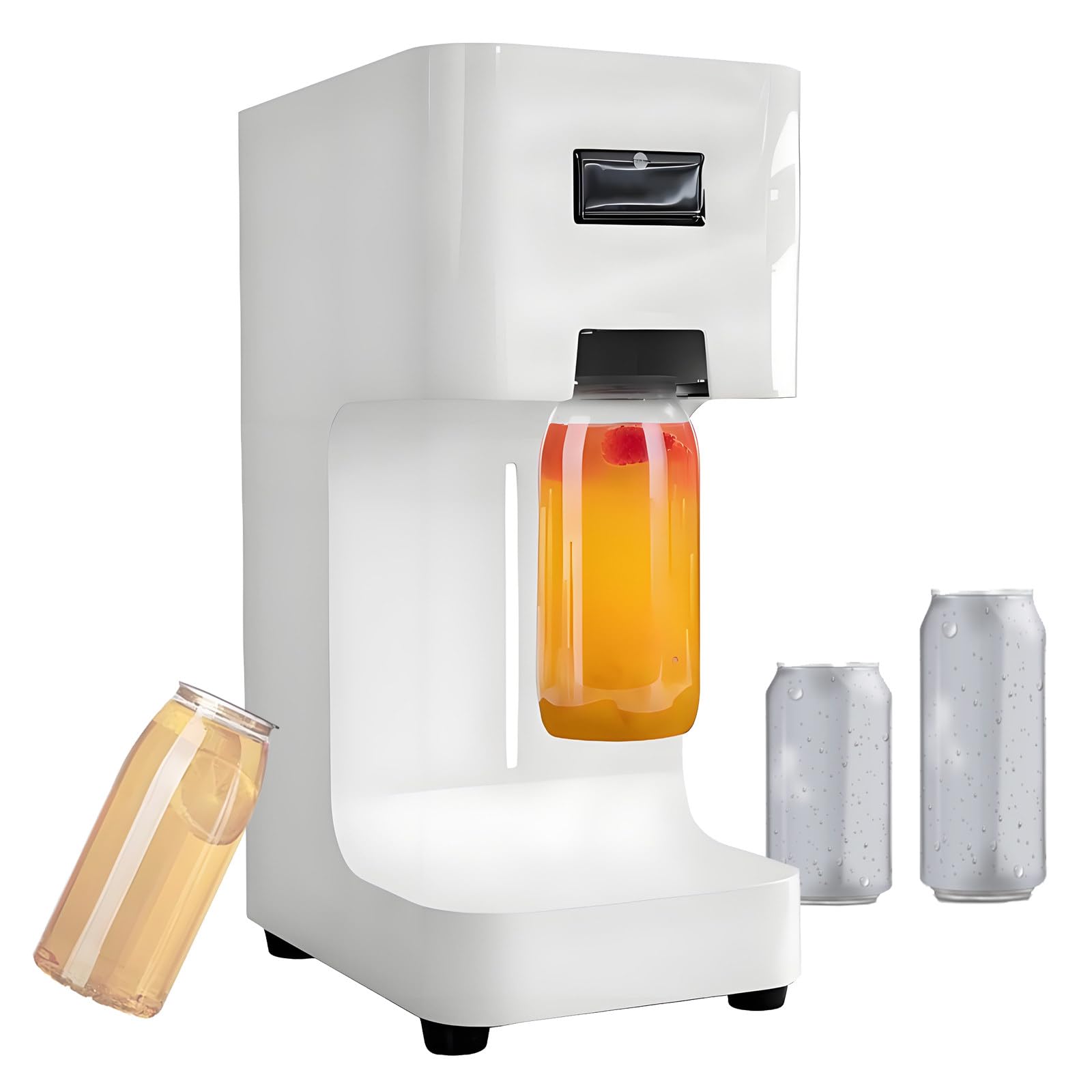 Automatyczna zgrzewarka do puszek aluminiowych i plastikowych, narzędzie uszczelniające ze stali nierdzewnej, średnica 5,1 cm, maksymalna wysokość 17 cm, idealna do użytku domowego lub komercyjnego
