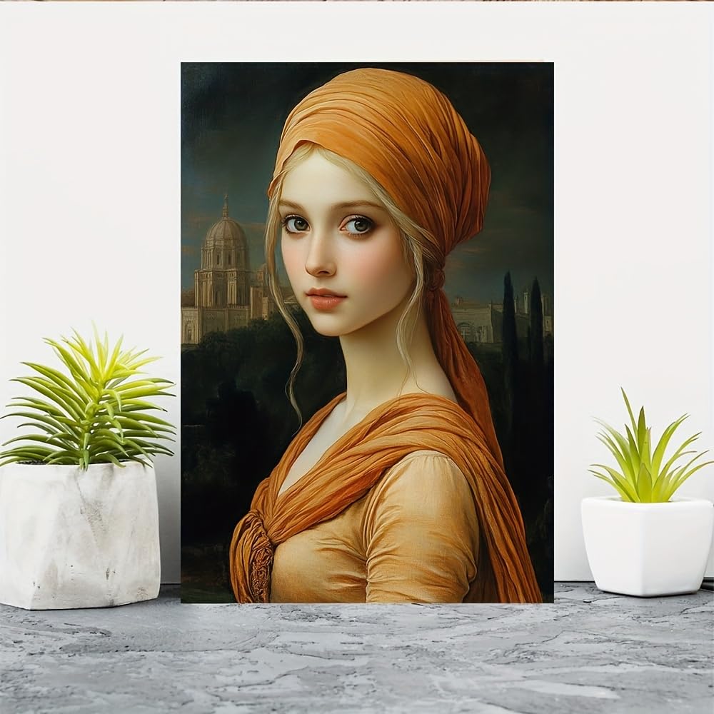 awitufhgp Da Vinci's Mona Lisa Canvas Wall Art - Vintage Reproduction Wall Decor Famous Painting for Living Room, Office & Gallery(30x40cm/12x16in(WxH)/No frame)