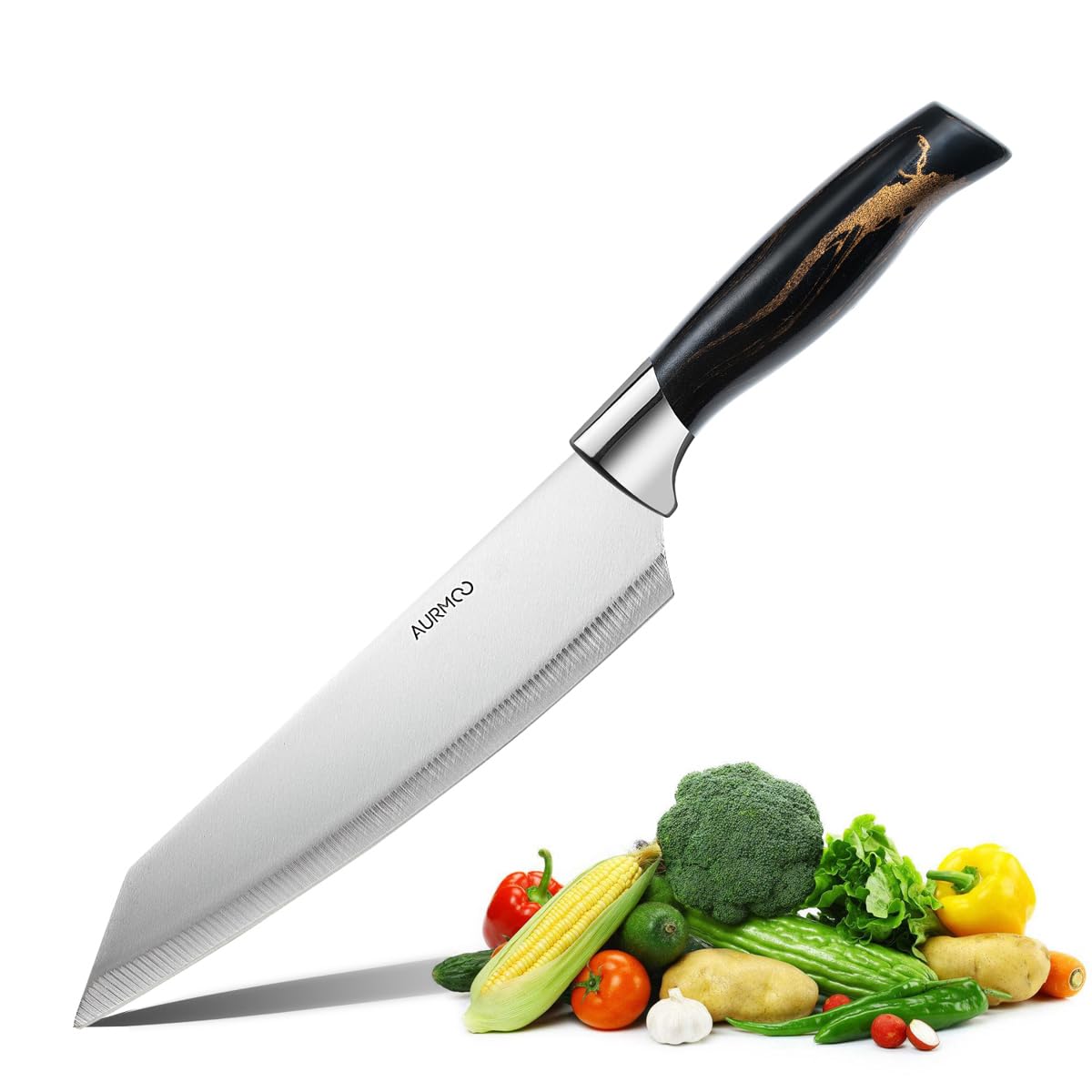 Set di Coltelli da Cucina Professionali, Set Coltelli da Cucina, Coltello da Cuoco, Coltello da Taglio, Coltellos Universale, Coltelli da Tavola e Utensili Cucina, Forbici, 6 Pezzi