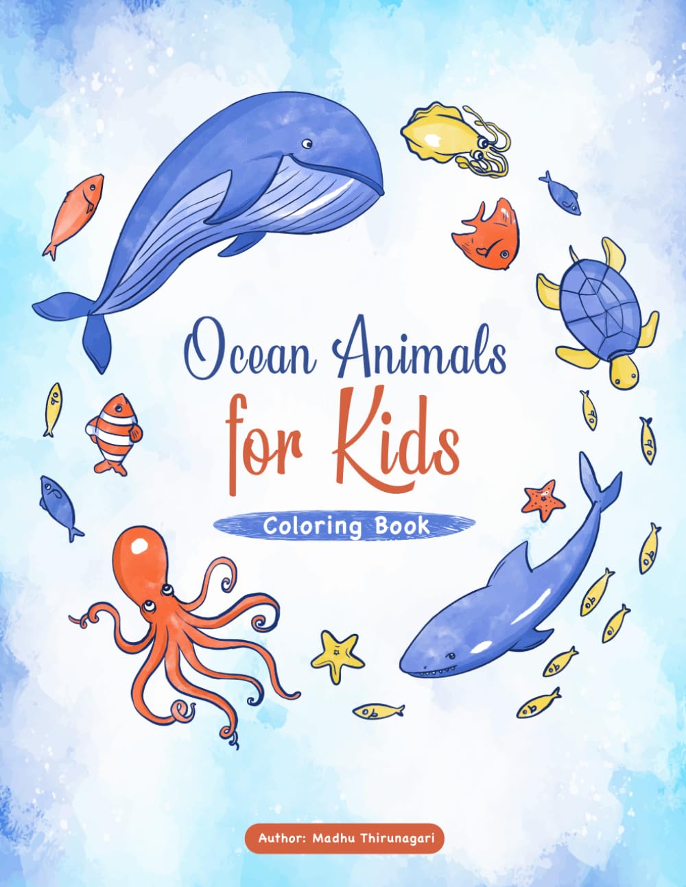 Ocean Animals with Simple Facts: A Fun Coloring and Learning Book for Kids Ages 3–6 | Discover Amazing Sea Creatures with Easy Facts and Cute Illustrations