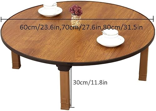 Miniatura 3 de Mesa de café redonda plegable para té, mesa baja de estilo japonés, mesa de comedor, mesa de estudio, escritorio pequeño, para tatami sentado en el