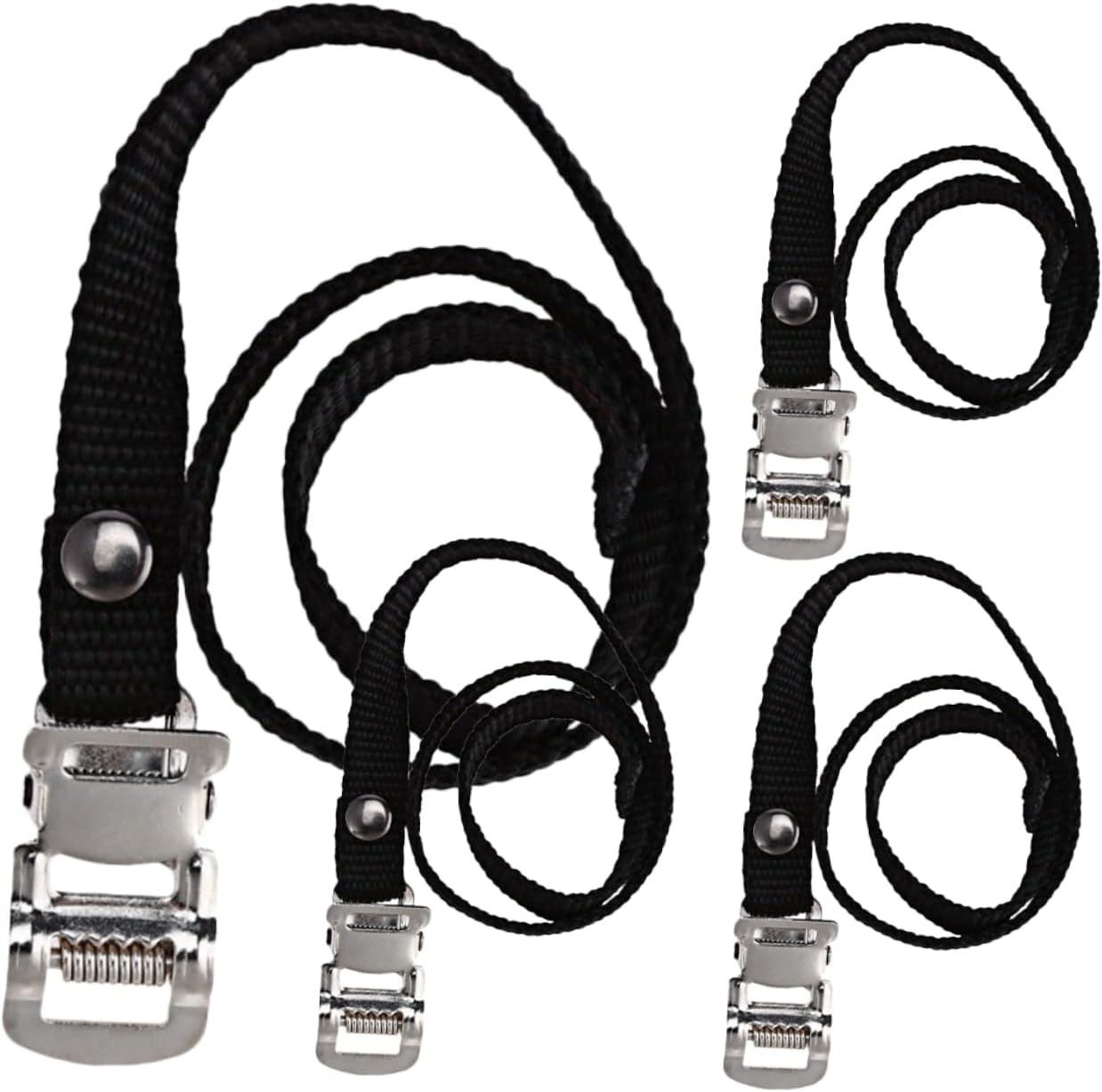 4Pcs Adjustable Bike Pedal Straps for Stationary Exercise Bikes Durable Footrest Straps with Buckle Design for Dynamic Training and Fitness Workouts