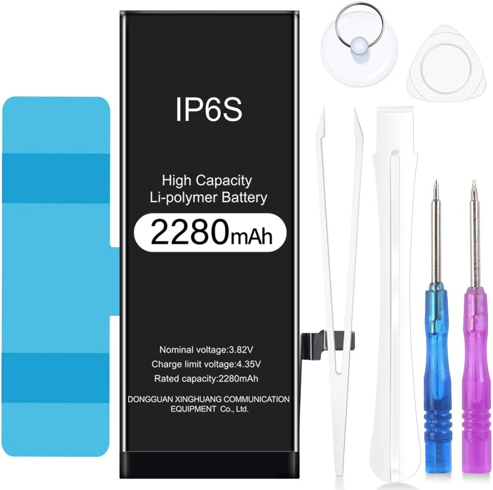 Vasea 2280mAh Battery Replacement Compatible with iPhone 6s,High Capacity Li-Polymer Rechargeable Battery with Complete Repair Tool Kit Adhesive and Instructions - 24 Months Warranty