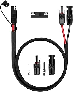 iGreely Solar Panel Connector Cable, 10AWG SAE to Male & Female Adapter PV Extension Cable Wire for RV Solar Panel DC Power Battery Charger with SAE Polarity Reverse Adapter