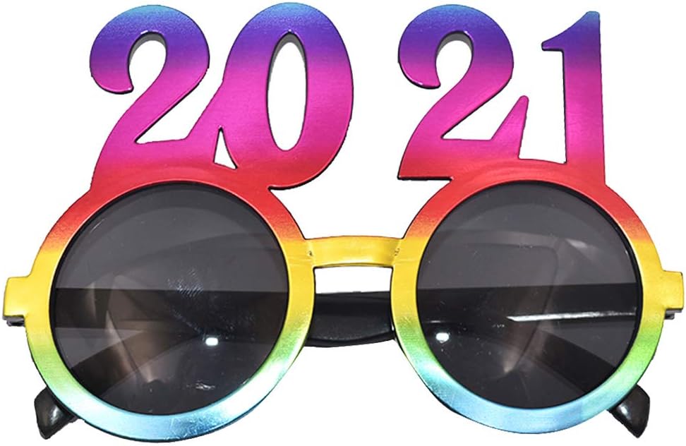 Amosfun 2021 Party Sunglasses New Year Glasses Christams Graduation Party Eyeglass New Years Eve Party Favors Gifts