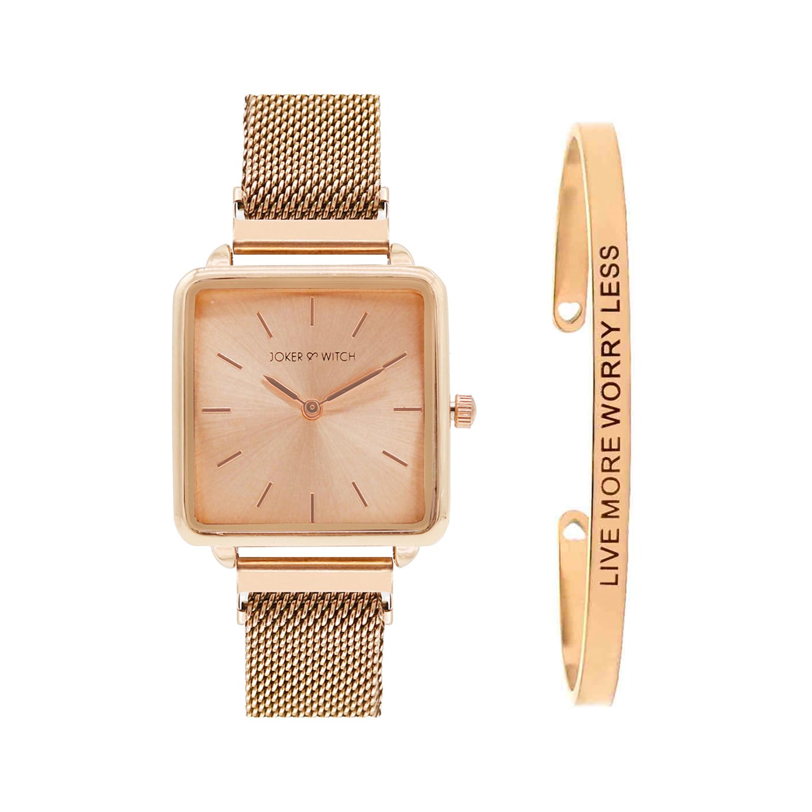 Joker & Witch Stainless Steel Women Aspen Analog Watch Bracelet Stack, Band Color-Rose Gold, Dial Color-Rose Gold (B0C7L958ZM) Amazon Price History, Amazon Price Tracker