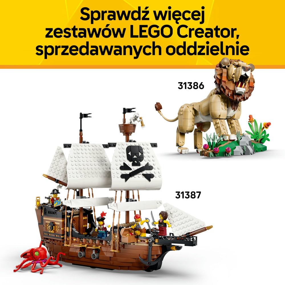 LEGO Creator 3 w 1 Kultowy diabelski młyn, zabawka konstrukcyjna dla dziecka, diabelski młyn, przejażdżka z UFO lub karuzela, pomysł na prezent urodzinowy dla chłopca lub dziewczynki od 8 lat 31389