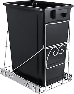 Pull Out Trash Can Under Cabinet, Under Sink Adjustable Pull Out Shelf for Kitchen Trash Can, Fit for Most 7-11 Gallon Garbage Can (Trash Can Not Included)