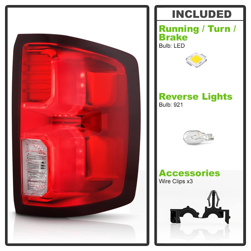KEEKPO - For 2016-2018 Chevy Silverado 1500 High Country|LTZ Factory LED Type Tail Light Brake Lamp Right Passenger Side