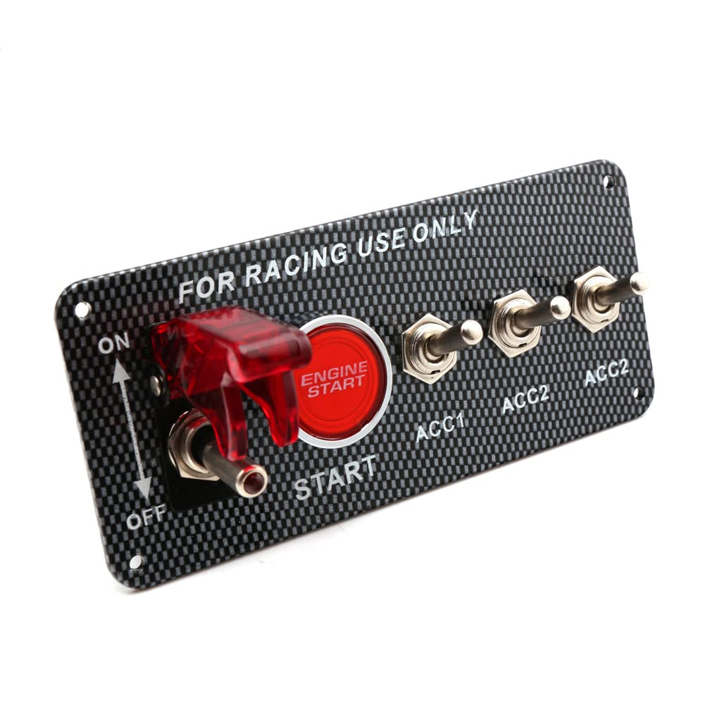 Keenso Auto Zündschalter Panel – 5-in-1 Kippschalter Mit Startknopf & LED, 12V