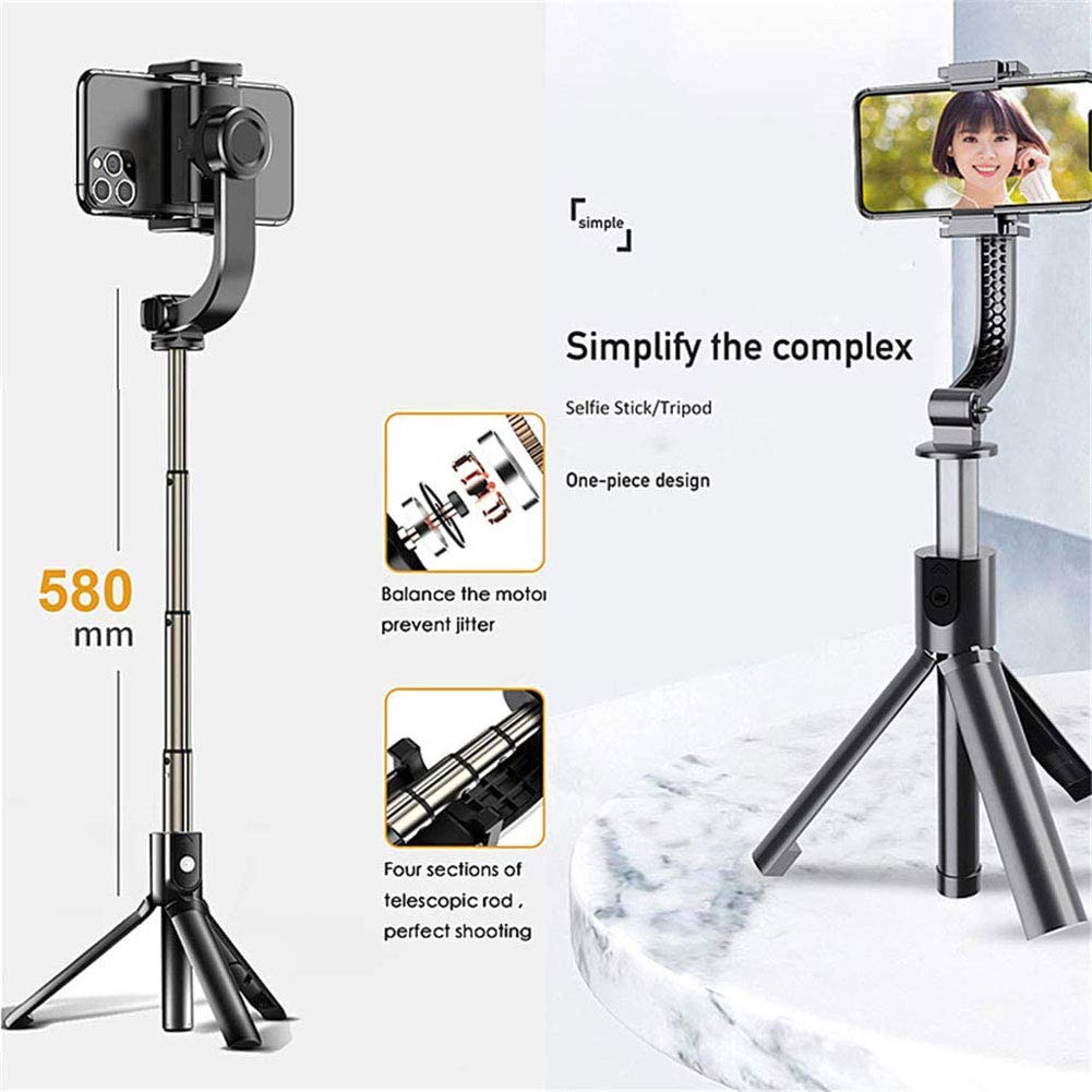 LJJ Gimbal Estabilizador para iPhone/1 Axis Estabilizador Smartphone, Onvierte Tu MóVil En Una CáMara Inteligente para Grabar En Movimiento