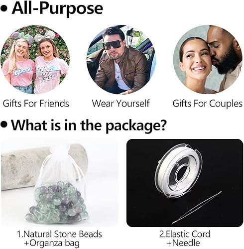 Miniatura 4 de 100 cuentas redondas sueltas de cuarzo ahumado natural de 0.315 pulgadas para hacer joyas, collares, pulseras