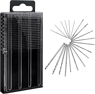 Bestgle 20 Pcs Mini Micro Drill Bits 0.3-1.6mm Shank HSS Small Twist Drill Bit Set DIY Manual Hardworking Kit Pin Vise Rotary Hand Tools Accessory