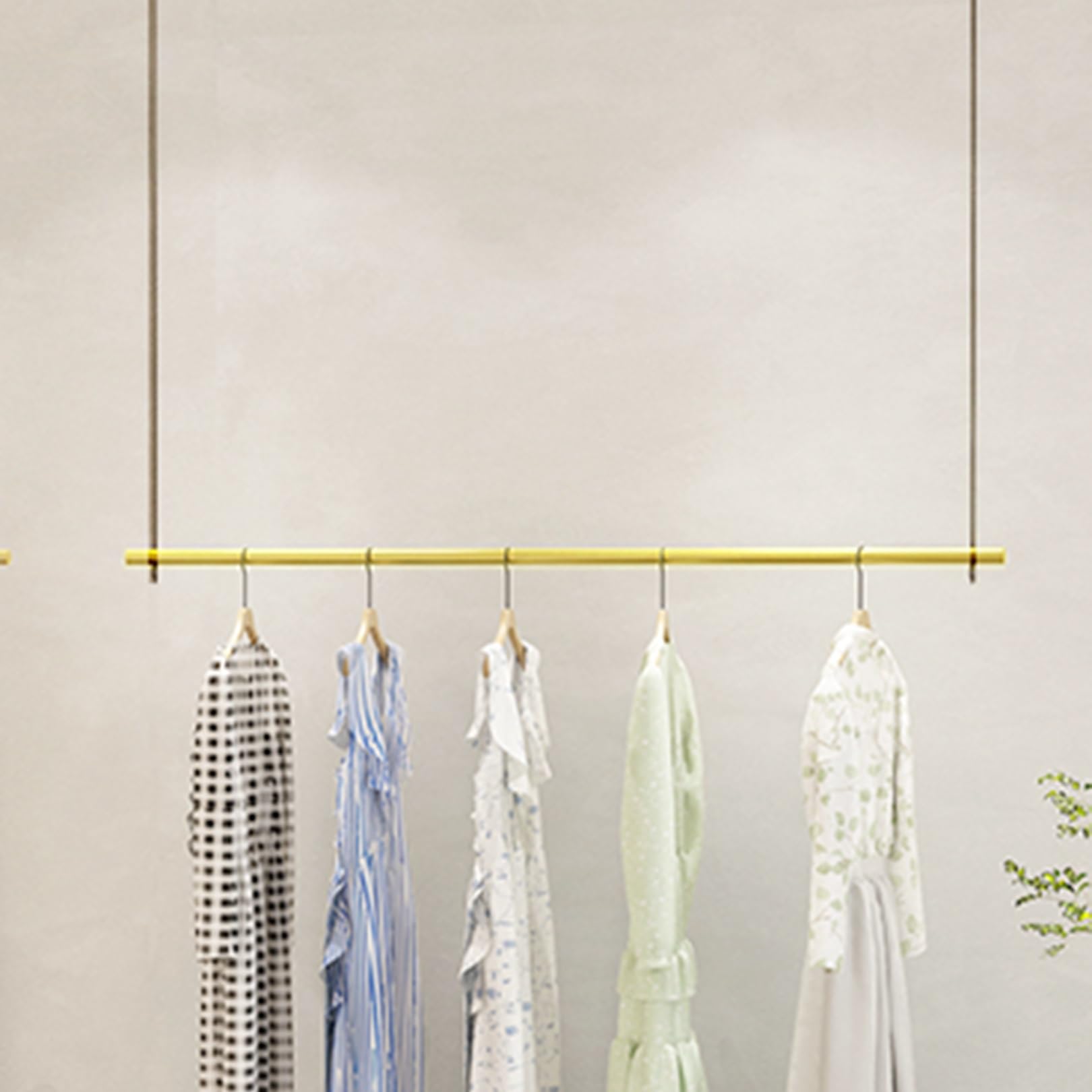 LRZPTDYU Hanging Clothing Rac Adjustable Height Clothes Rack Ceiling Mounted Garment Bar Retail Display Clothes Store Rod Hanr Sto Stand commercial Bedroom nizer Shelf for Mall Shopping Malls(d