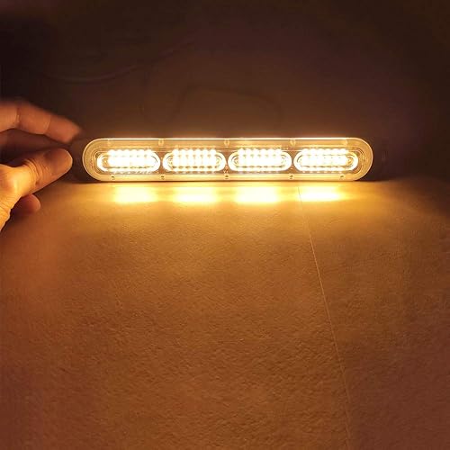 Miniatura 5 de Teguangmei Luces estroboscópicas de advertencia de emergencia, 2 unidades universales de 24 LED 72 W, montaje en superficie intermitente, color