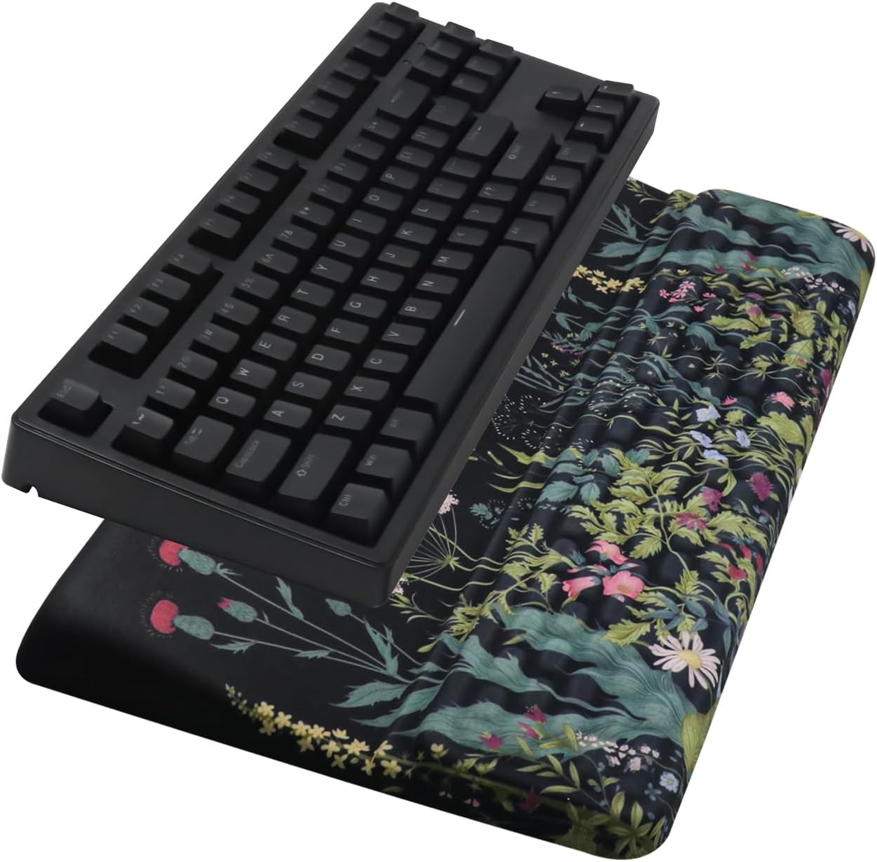 Ergonomic Keyboard Stand with Wrist Rest, Computer Wrist Support Pad, Tilted Keyboard Riser Holder Lift Tray with Wrist Pad, Easy Typing, Comfy Soft Memory Foam Desk Cushion for Office (03- Green)